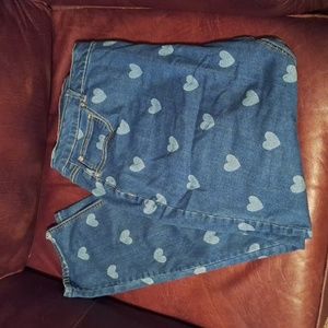 Women's Est, 1946 denim jeans with hearts, size 22W, EUC